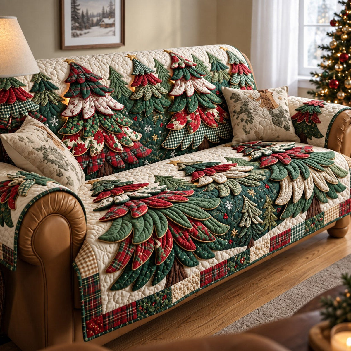 Poinsettia Forest Sofa Cover