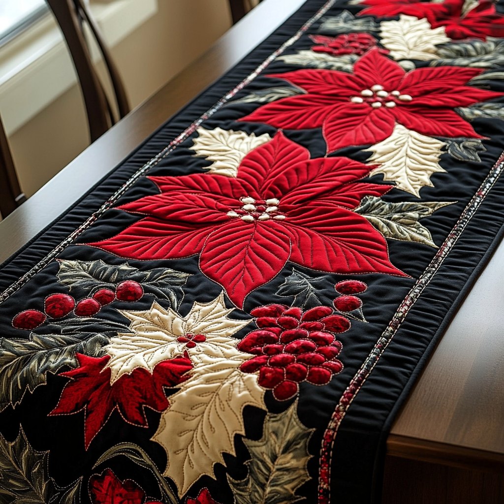 Poinsettia Garden Table Runner