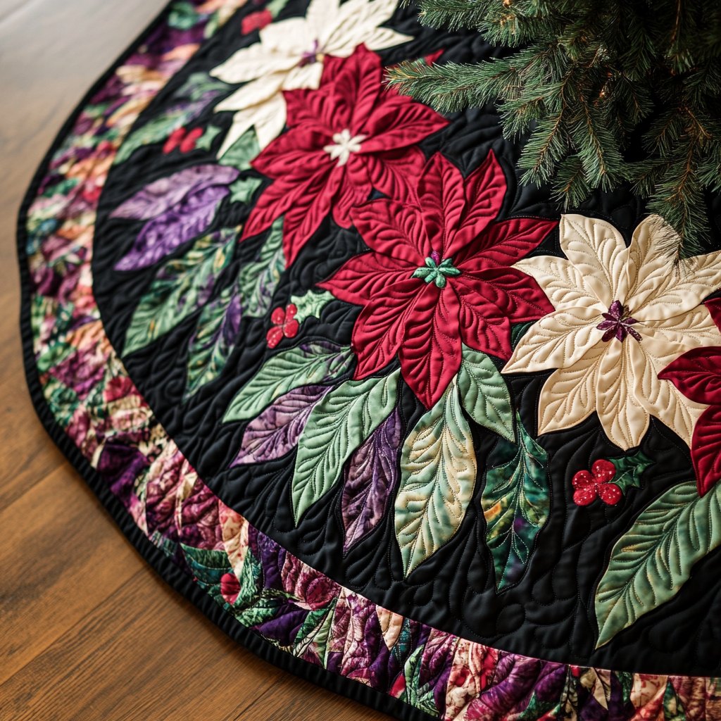Poinsettia Christmas Tree Skirt