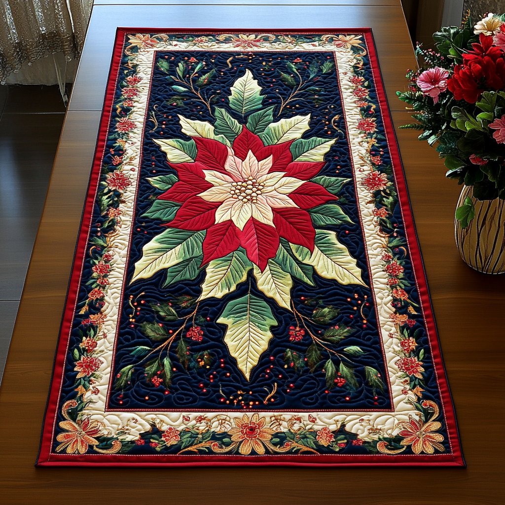 Poinsettia Perfection Table Runner
