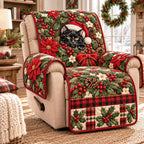Poinsettia Santa Sofa Cover