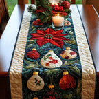 Poinsettia Sparkle Table Runner