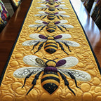Two Bees on Gold Quilting Table Runner