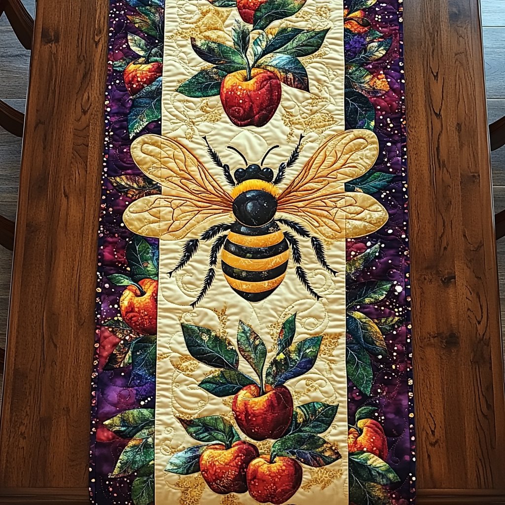 Bee with Fruit and Leaves Table Runner