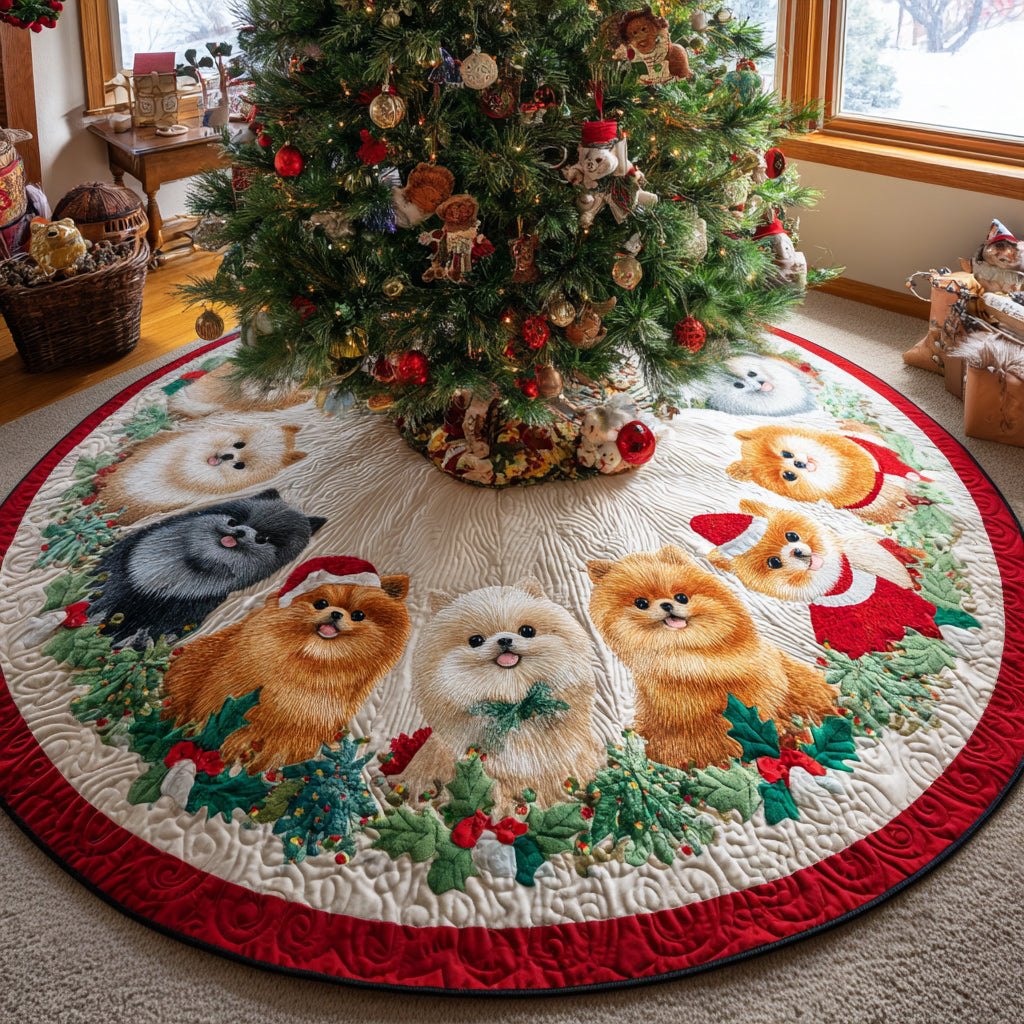 Pom Tree Whirl Christmas Tree Skirt