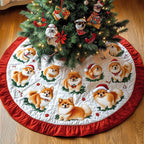 Pomeranian Joy Christmas Tree Skirt