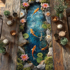 Koi Pond with Lily Pads Table Runner