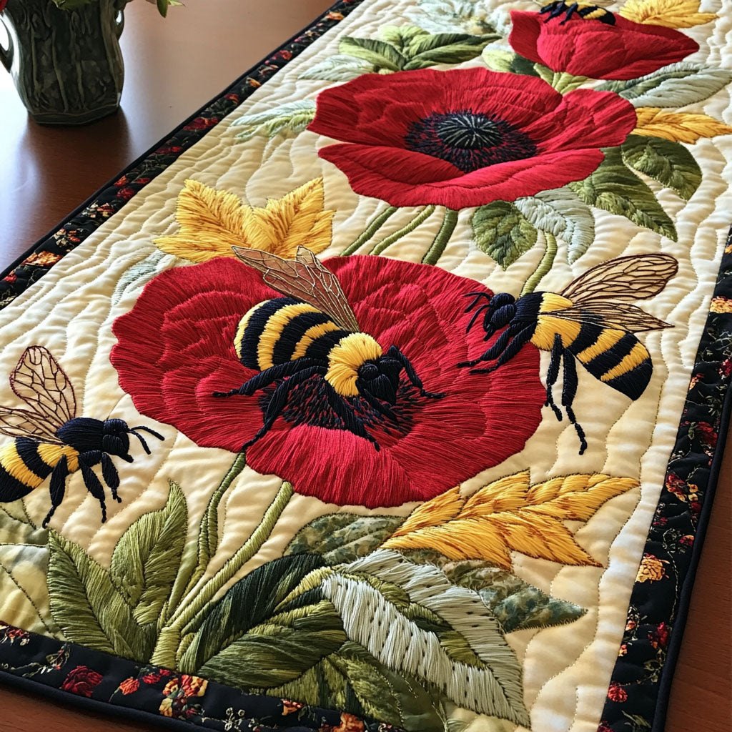 Poppy Buzz Table Runner
