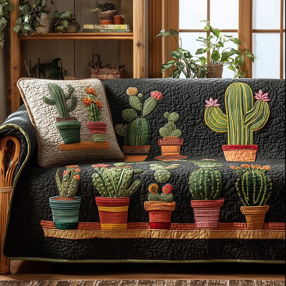 Potted Cactus Parade Sofa Cover