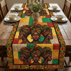 Women in Headwraps on Patchwork Table Runner