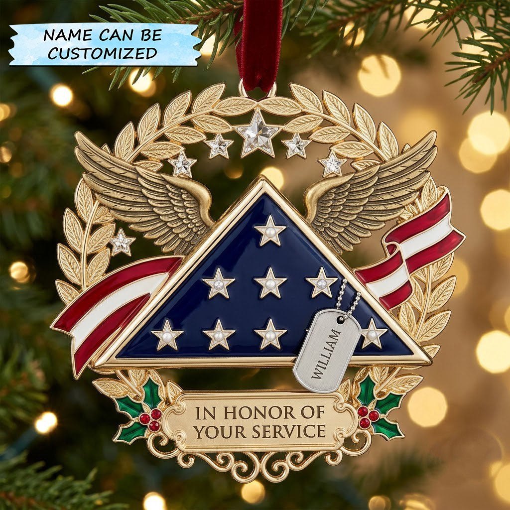 Folded Flag Tribute Christmas Ornament