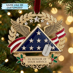 Folded Flag Tribute Christmas Ornament