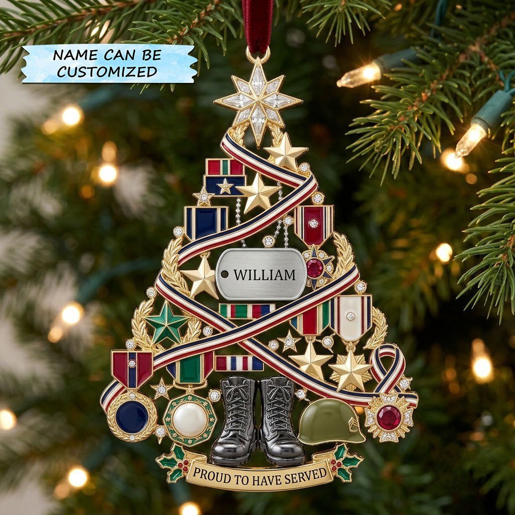 Service Ribbon Tree Christmas Ornament