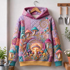 Psychedelic Mushroom hoodie, all-over print