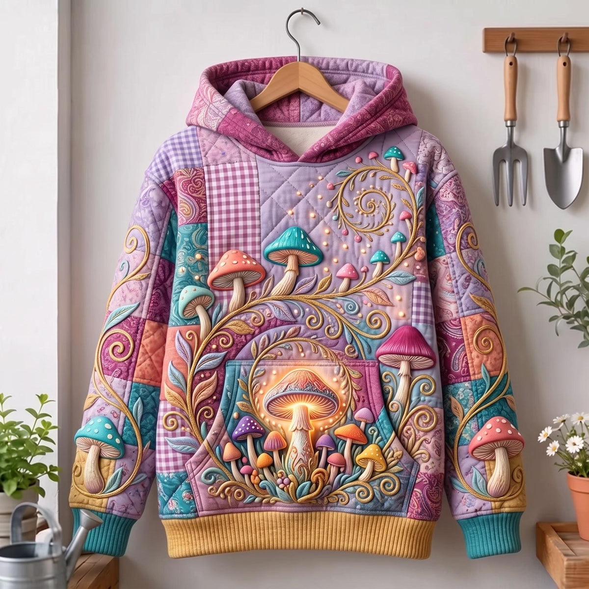 Psychedelic Mushroom hoodie, all-over print