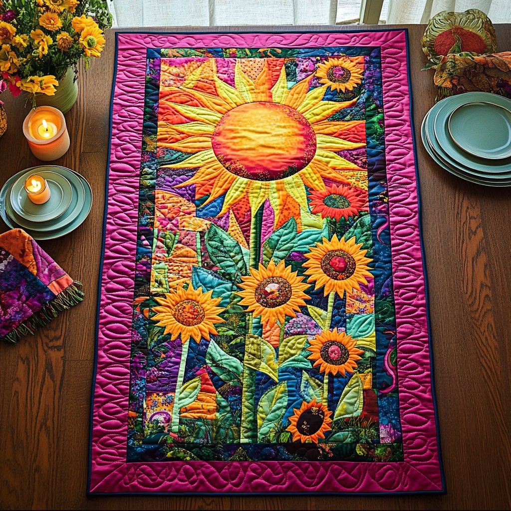 Psychedelic Garden Table Runner