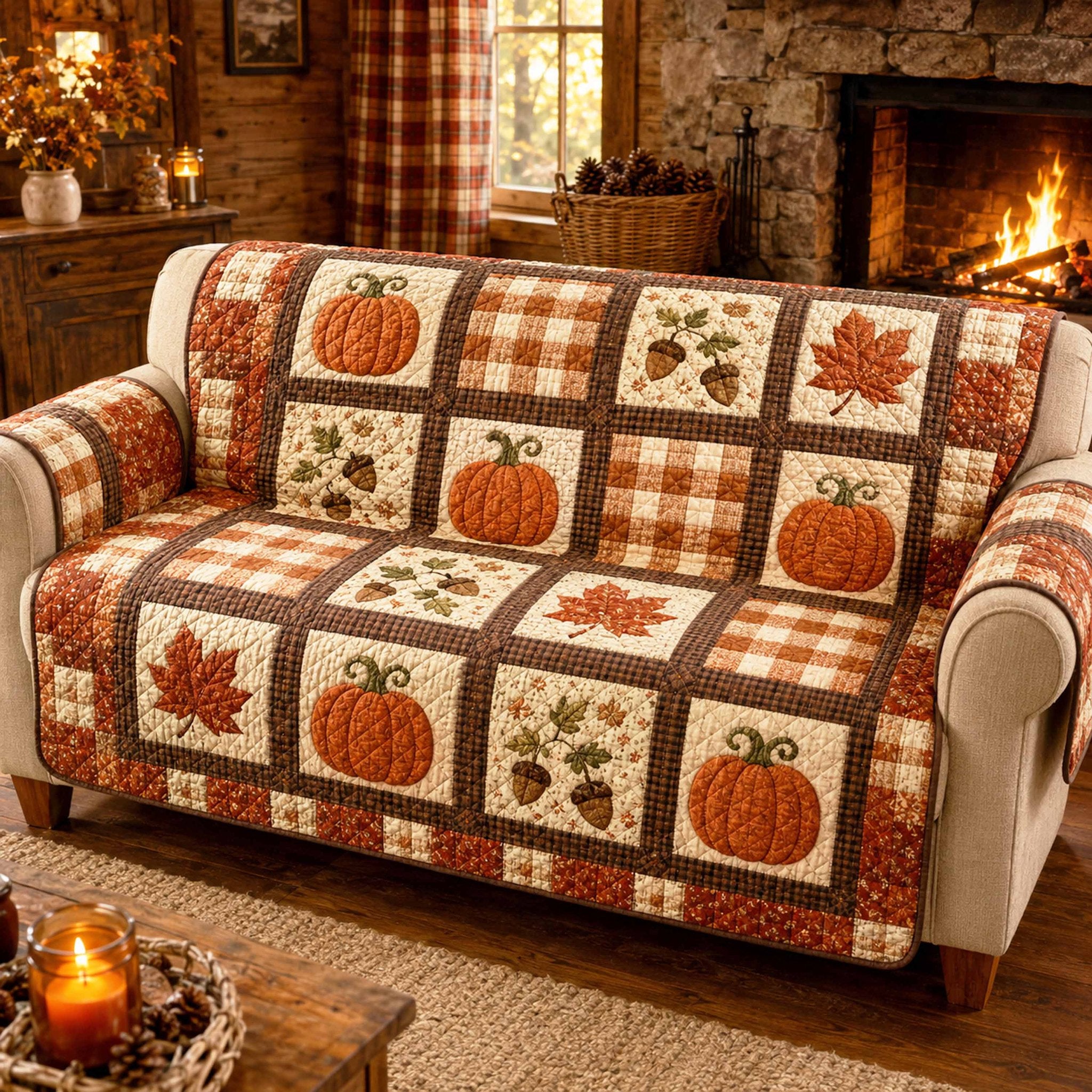 Pumpkin Bliss Sofa Cover