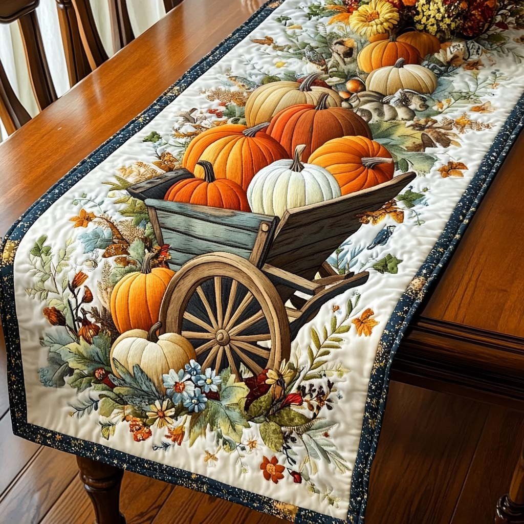Pumpkin Cart Serenity Table Runner