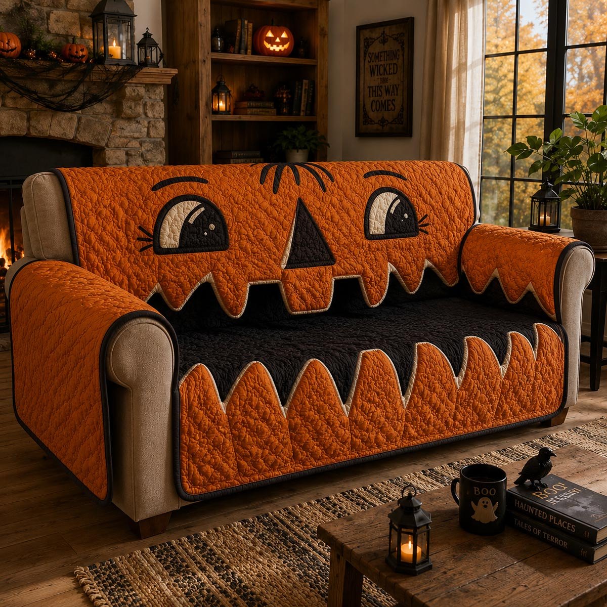 Pumpkin Chomper Sofa Cover