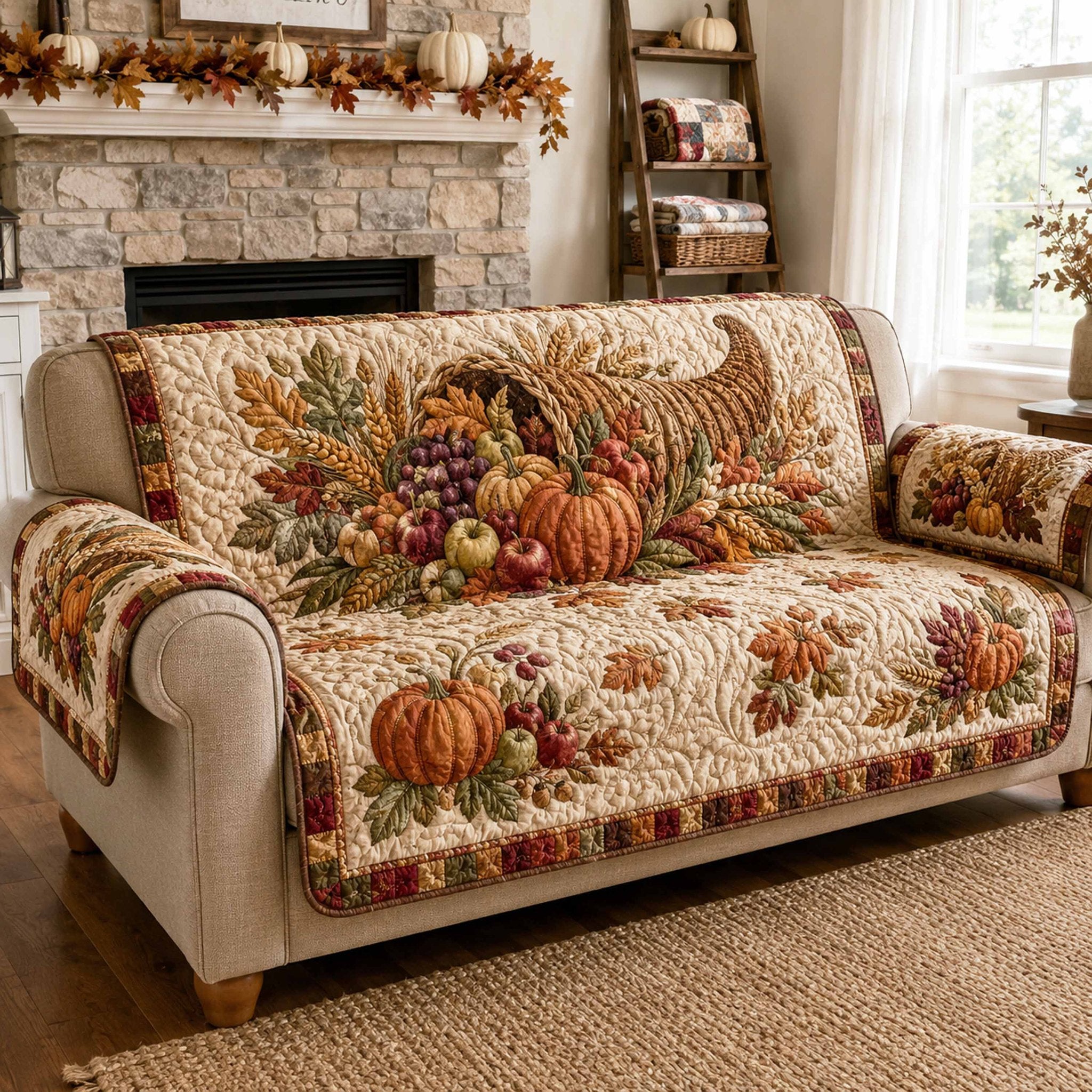 Pumpkin Fields Sofa Cover