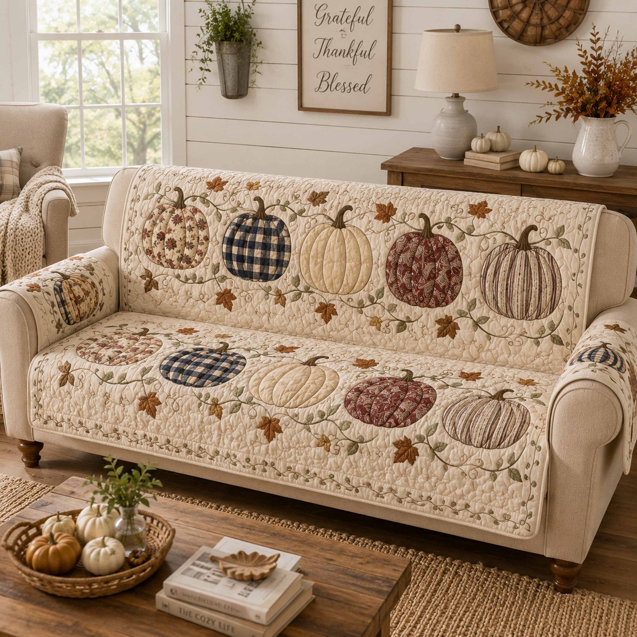 Pumpkin Glow Sofa Cover