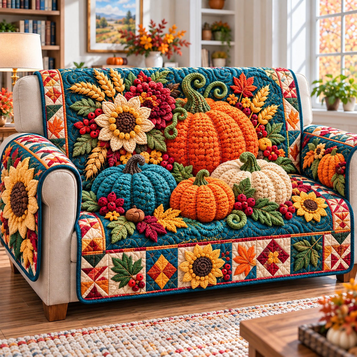 Pumpkin Harvest Charm Sofa Cover