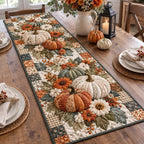 Sage Leaf Pumpkin Row Table Runner