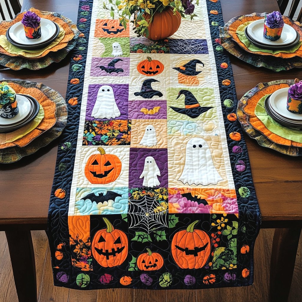 Pumpkin Patch Halloween Table Runner