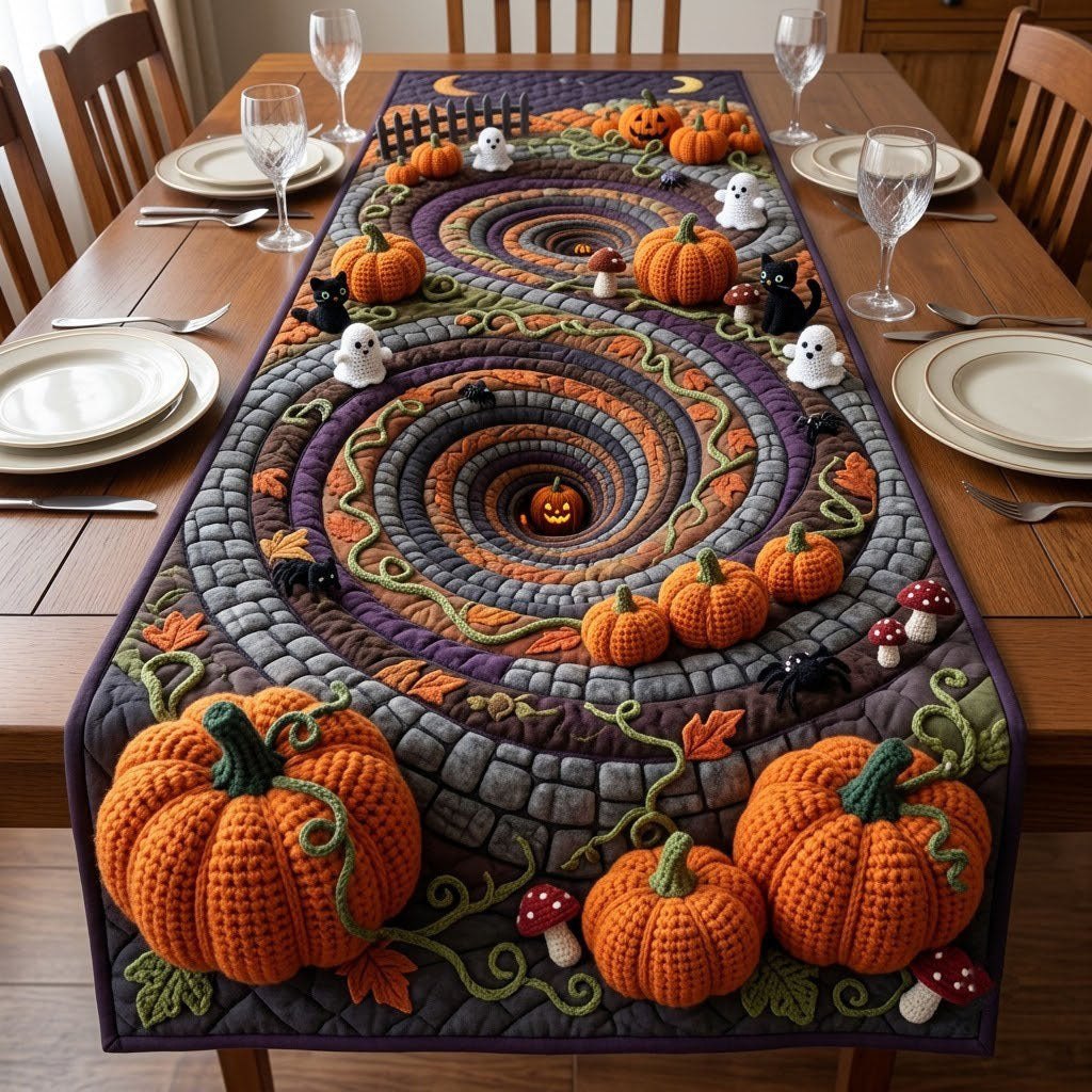 Pumpkin Patch Votex Crochet Table Runner