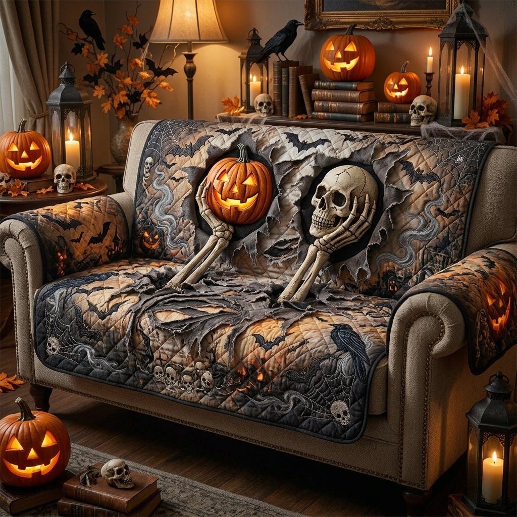 Pumpkin Reaper Sofa Cover