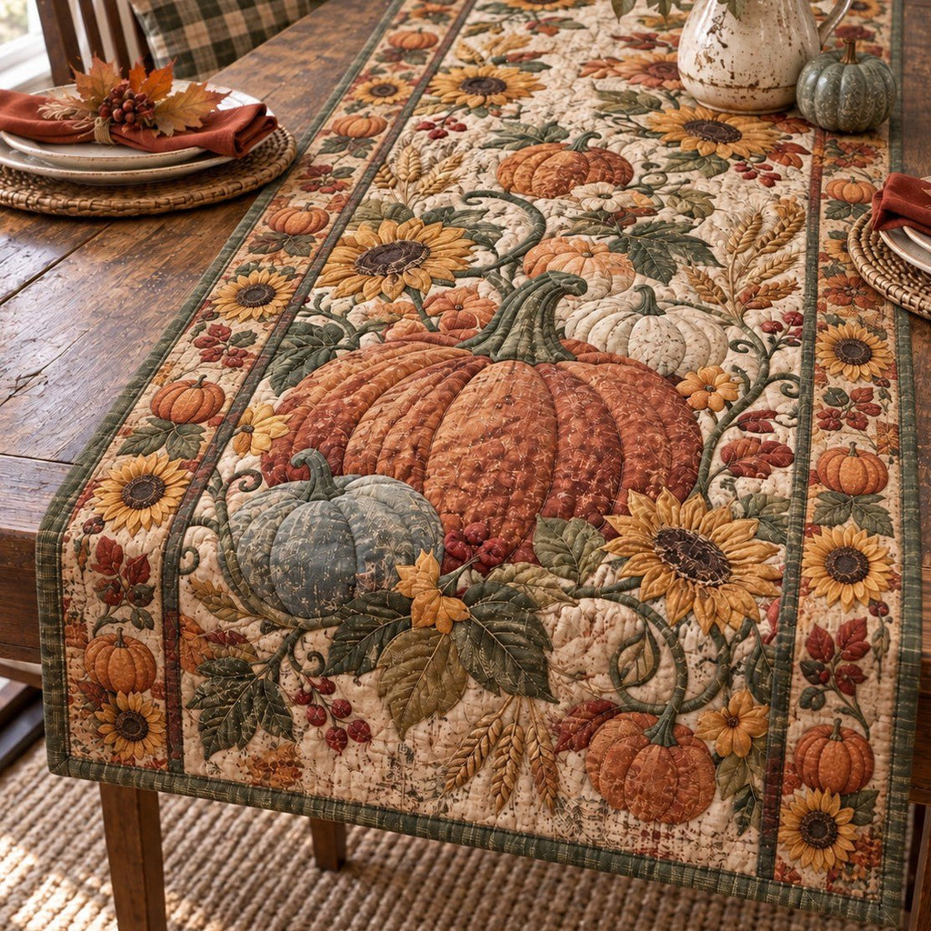 Pumpkin Rustic Elegance Table Runner