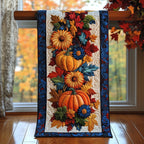 Pumpkins with Sunflowers and Leaves Table Runner
