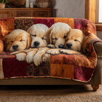 Puppy Golden Retriever Sofa Cover