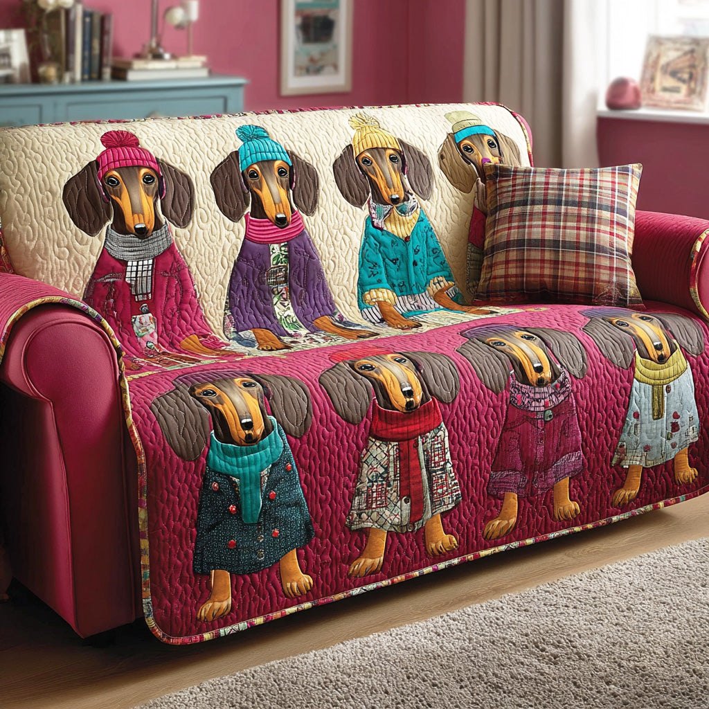 Puppy Valentine Sofa Cover