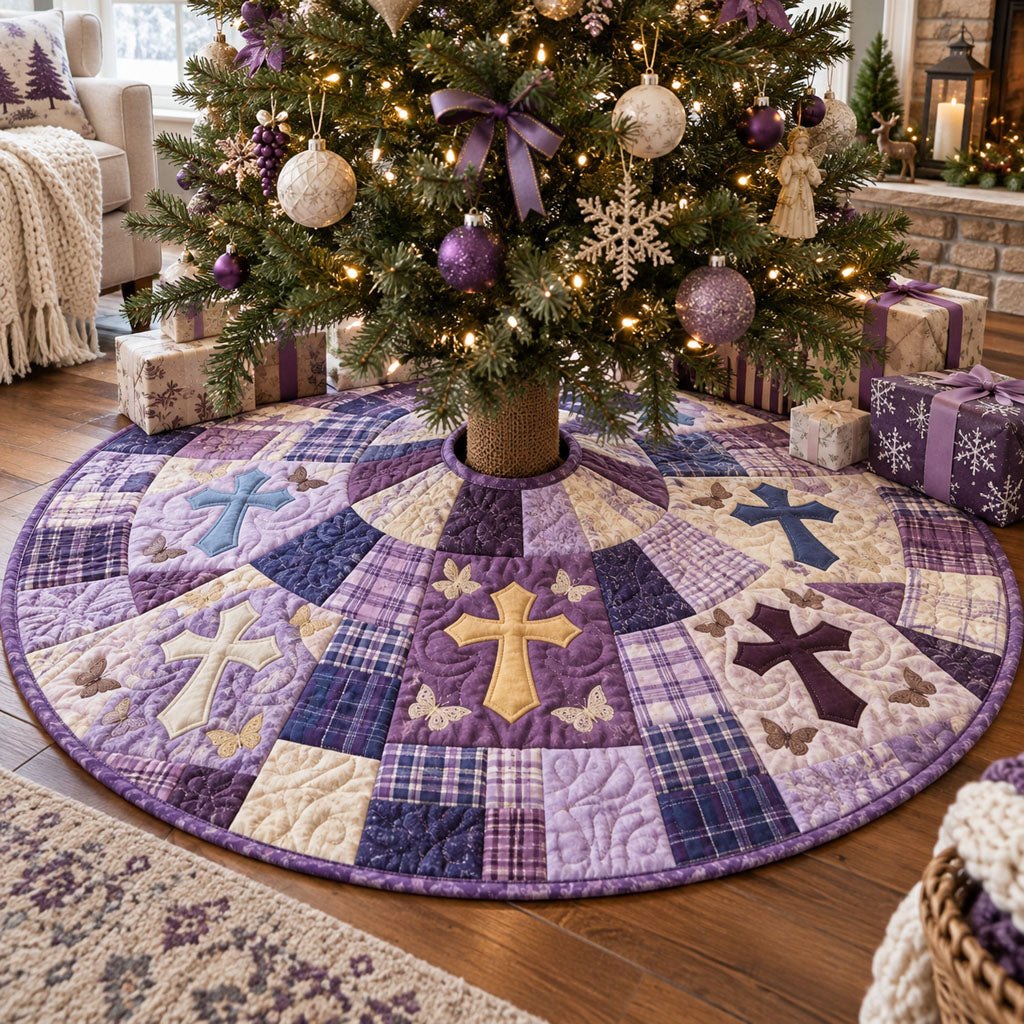 Purple Grace Christmas Tree Skirt