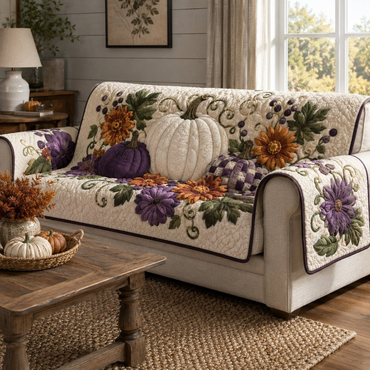 Purple Harvest Sofa Cover