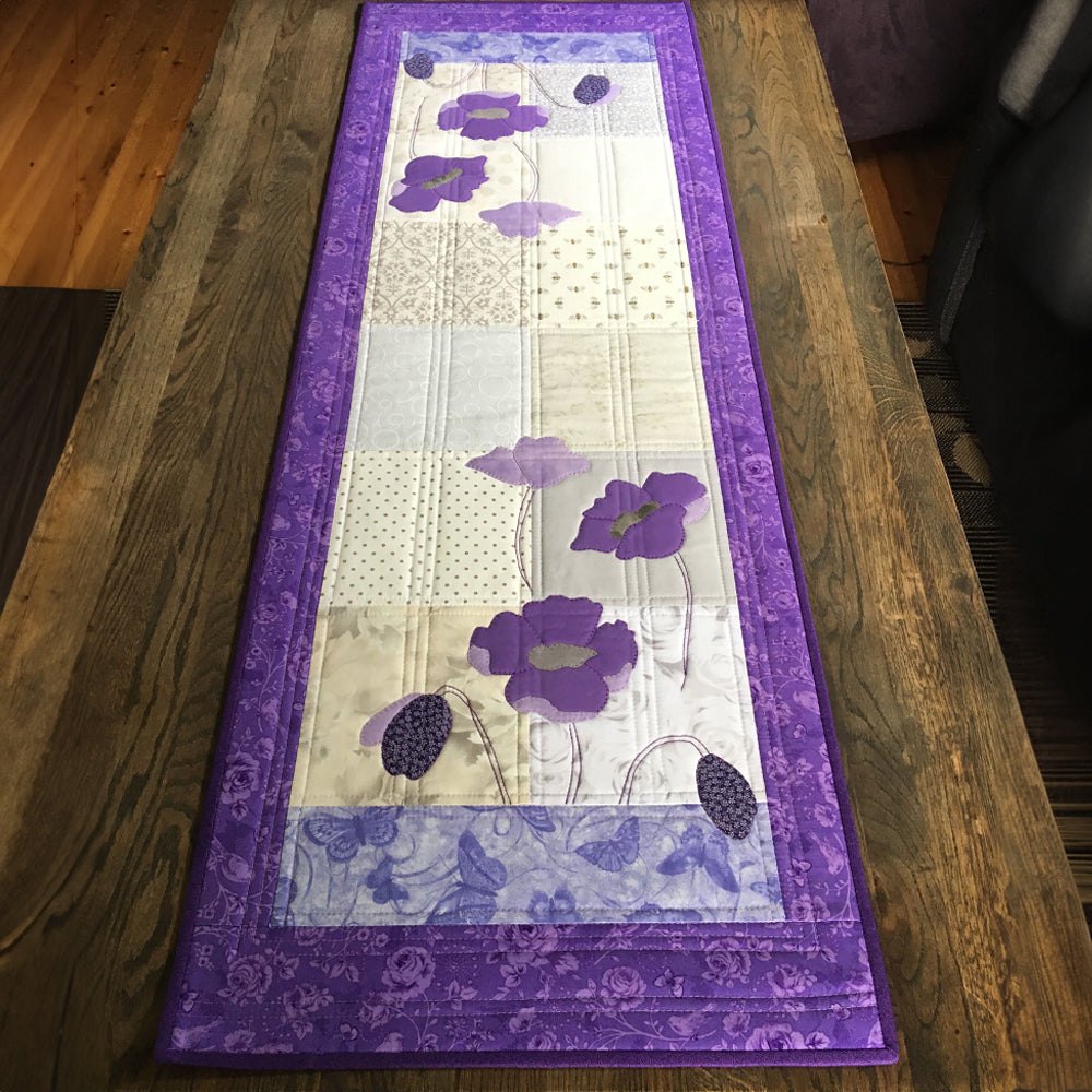 Purple Flower Symphony Table Runner