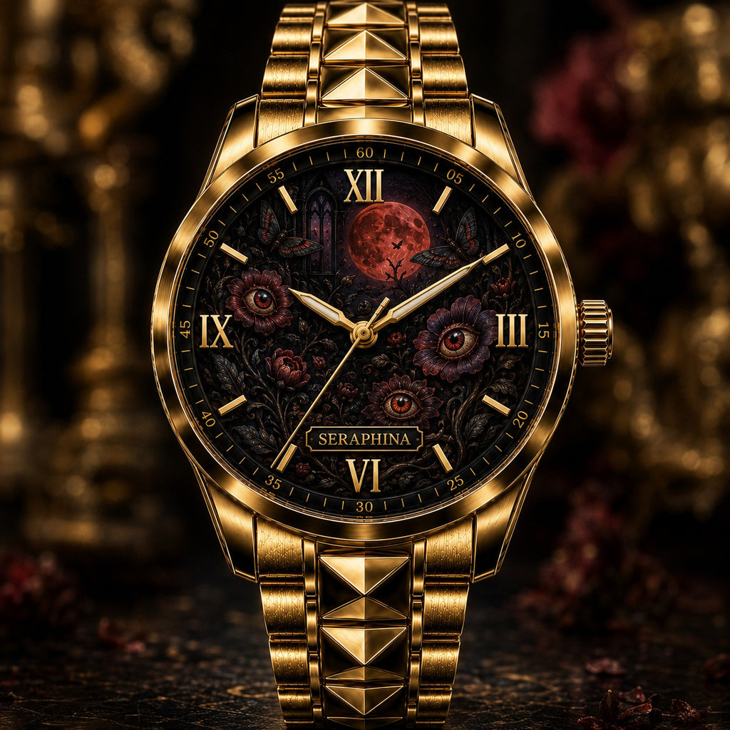 Custom Botanical Eye Garden Watch — personalized with a custom name