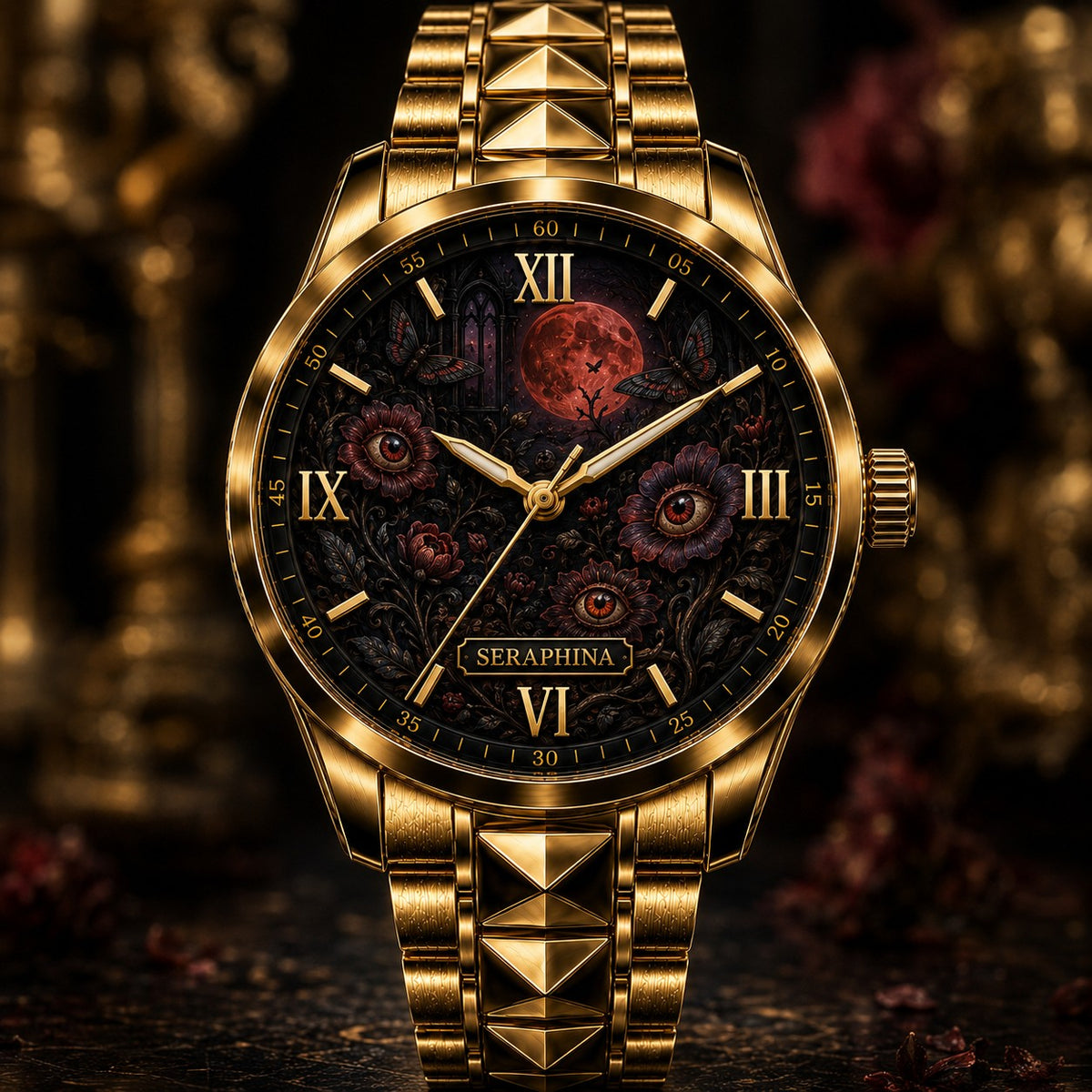 Custom Botanical Eye Garden Watch — personalized with a custom name