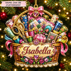 Quilting Basket Joy Christmas Ornament