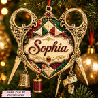 Quilting Scissors Heart Christmas Ornament