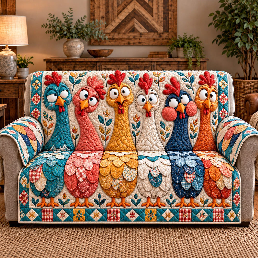 Quirky Roosters Sofa Cover