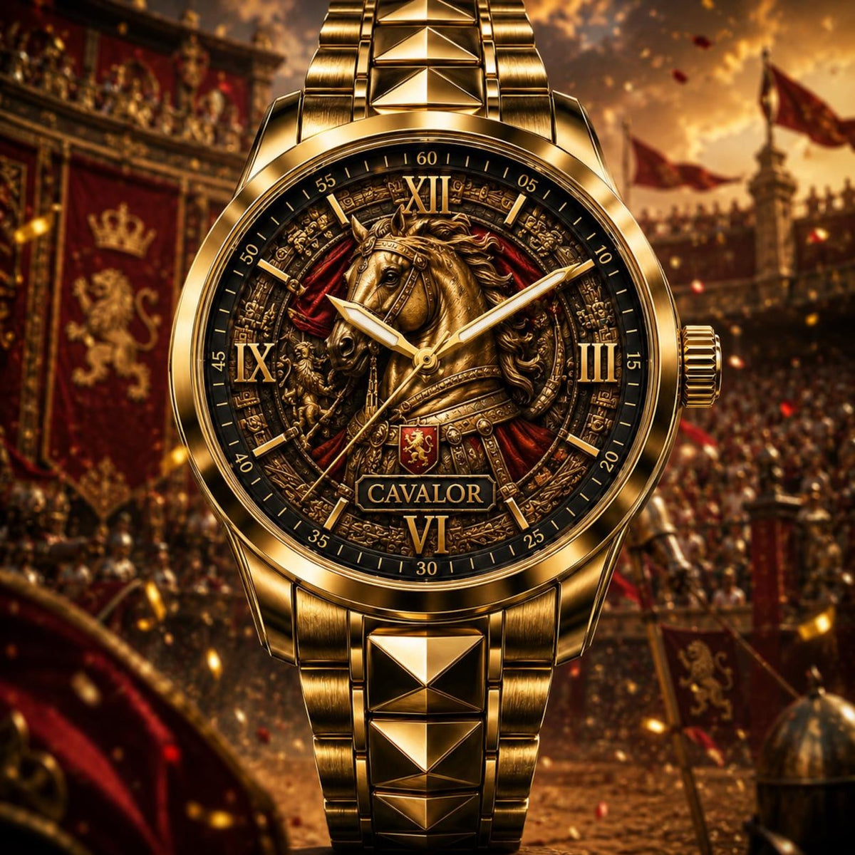 Personalized Knight Horse Watch with a custom name set into the design