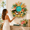 Tropical luxury interiors Custom Name Wall Clock — personalized with a custom name