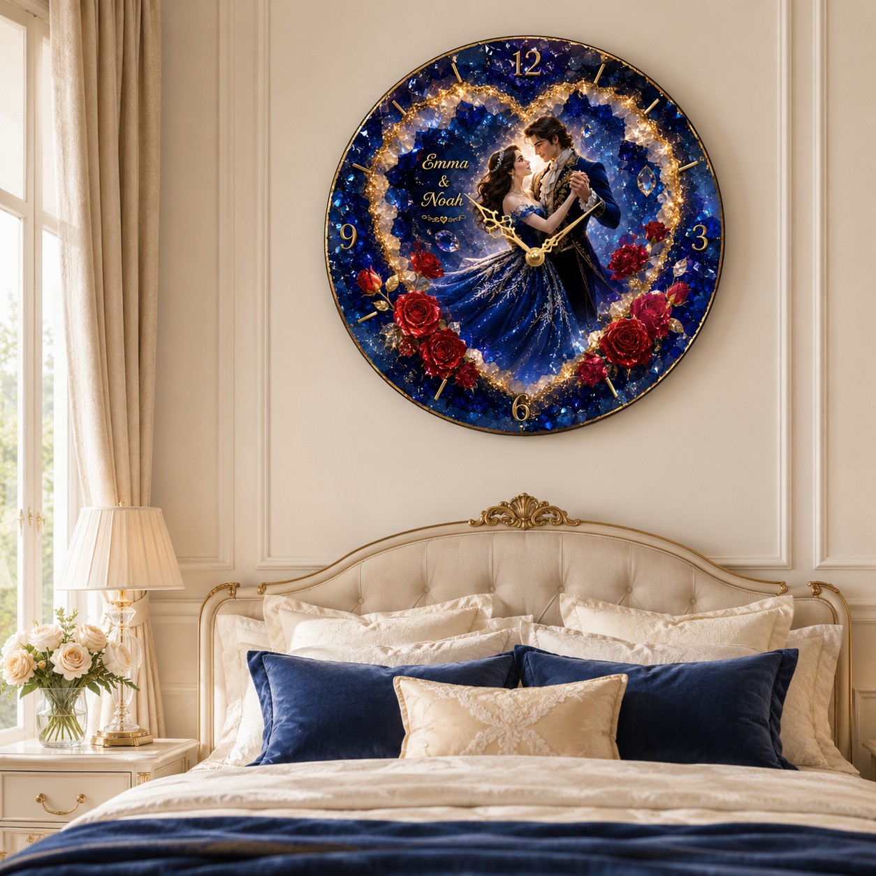 Custom names romantic clock — personalized with a custom name