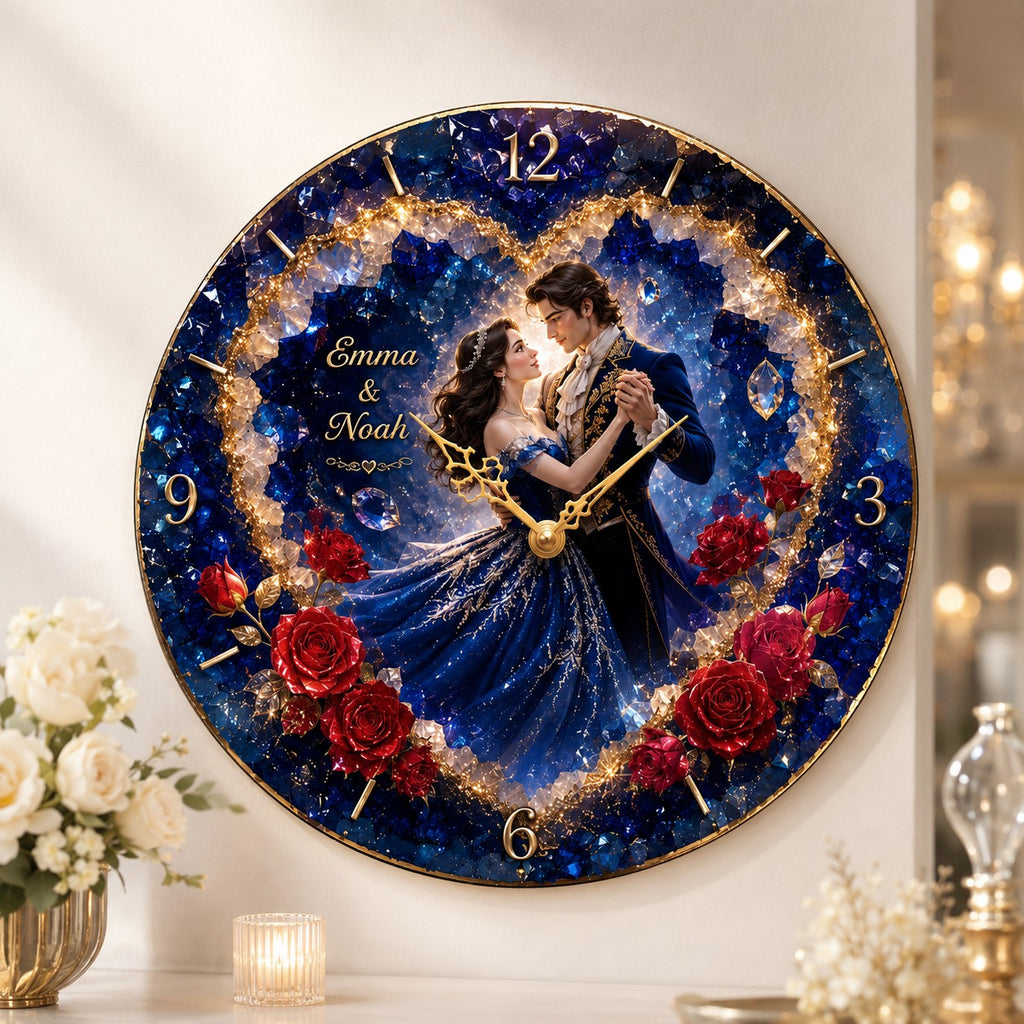 Custom names romantic clock — personalized with a custom name