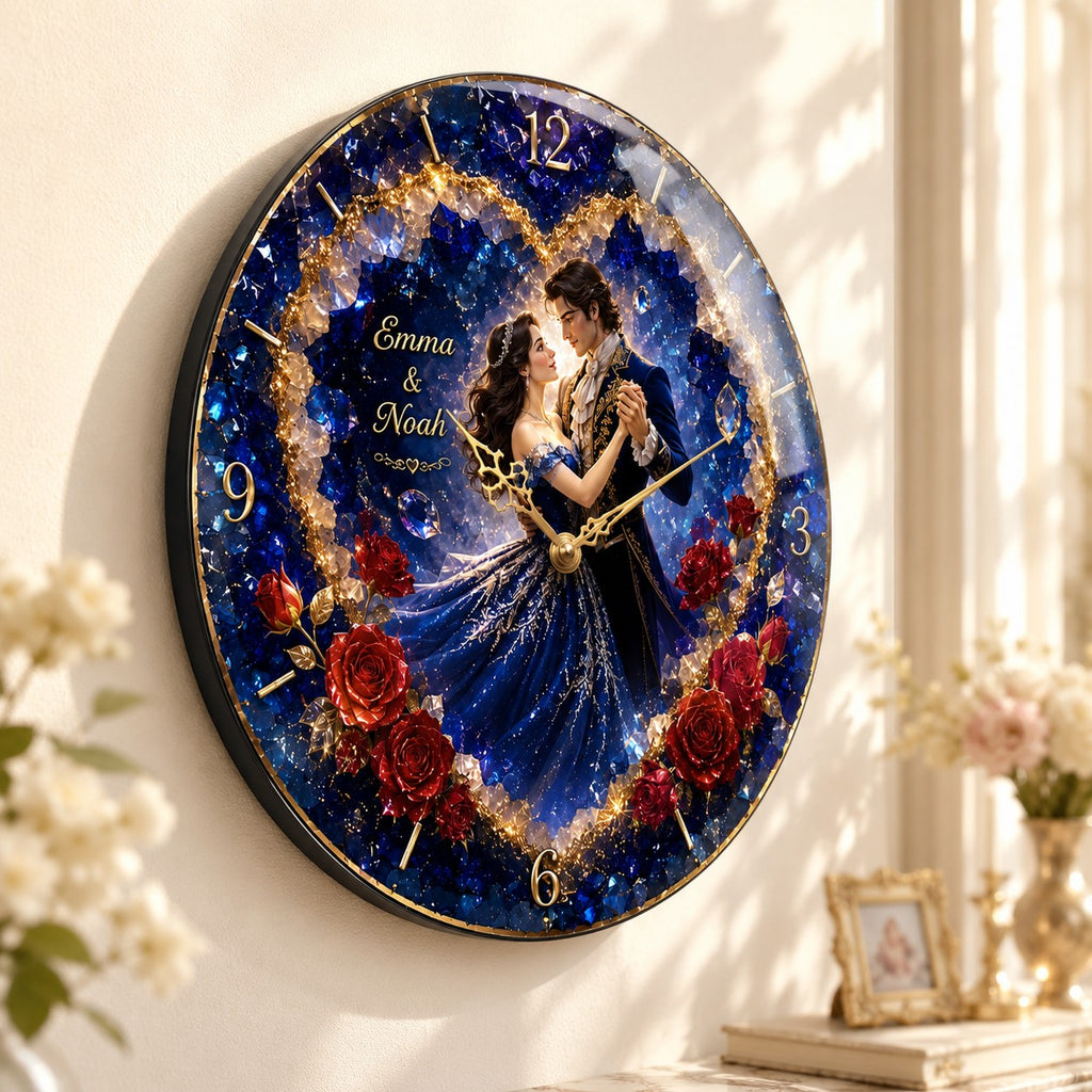 Custom names romantic clock — personalized with a custom name