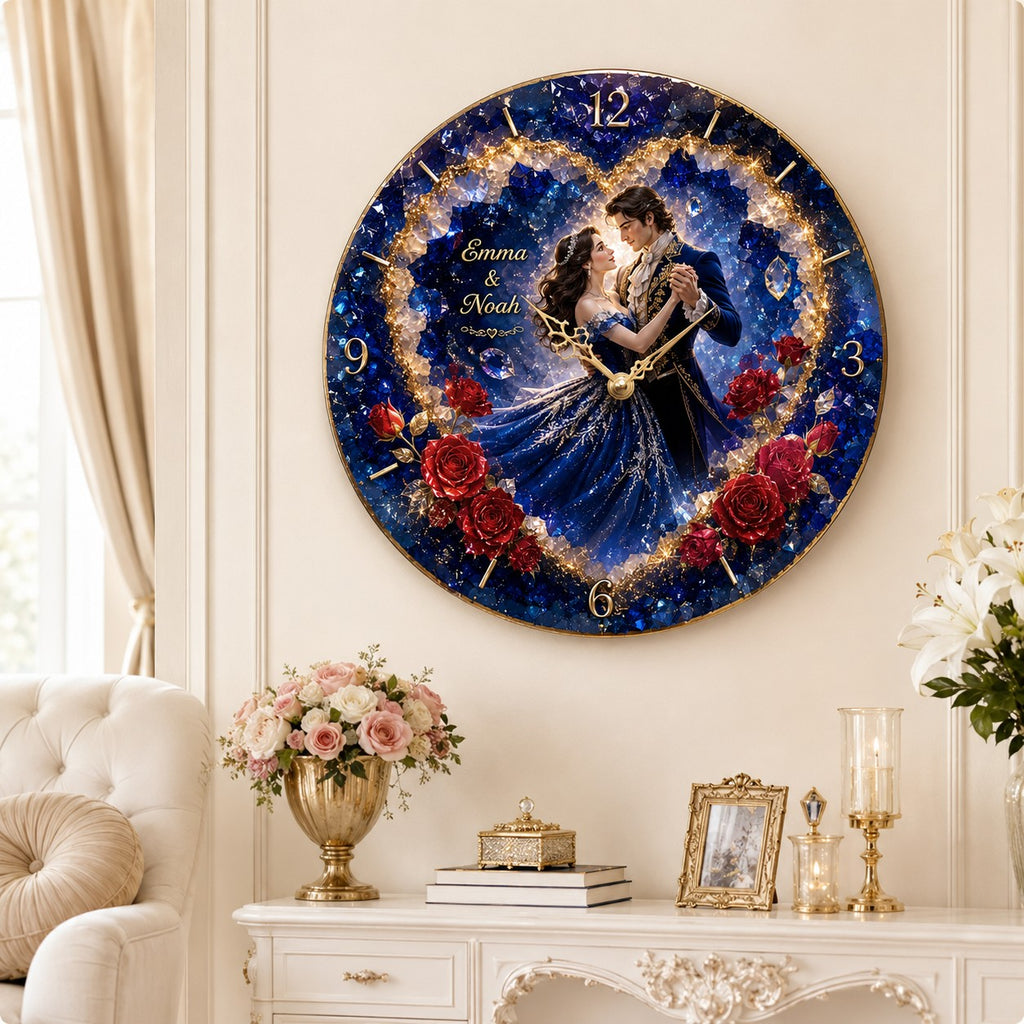 Custom names romantic clock — personalized with a custom name