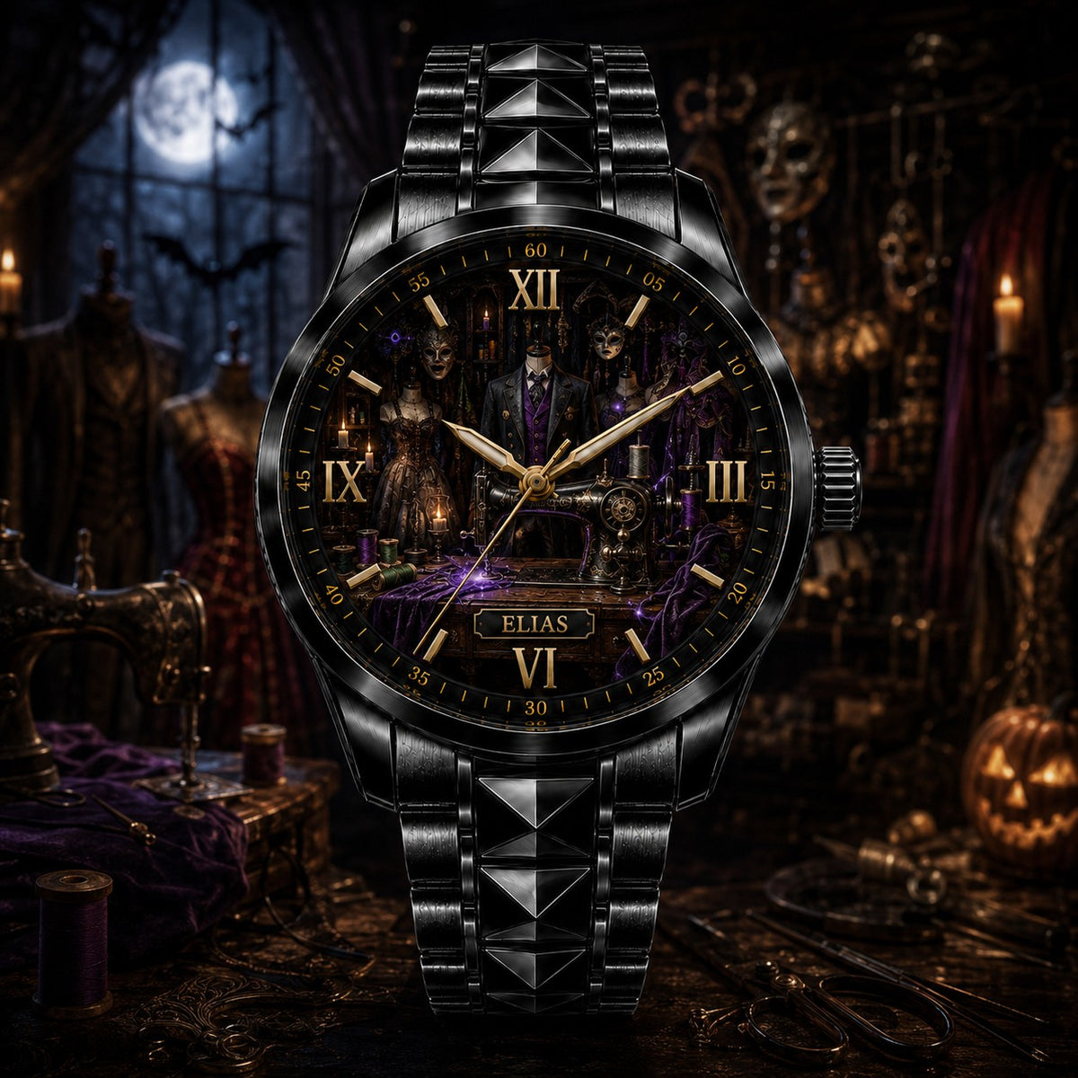 Custom Haunted Tailor Atelier Watch — personalized with a custom name