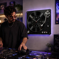 Custom DJ Turntable Custom Name Wall Clock — personalized with a custom name